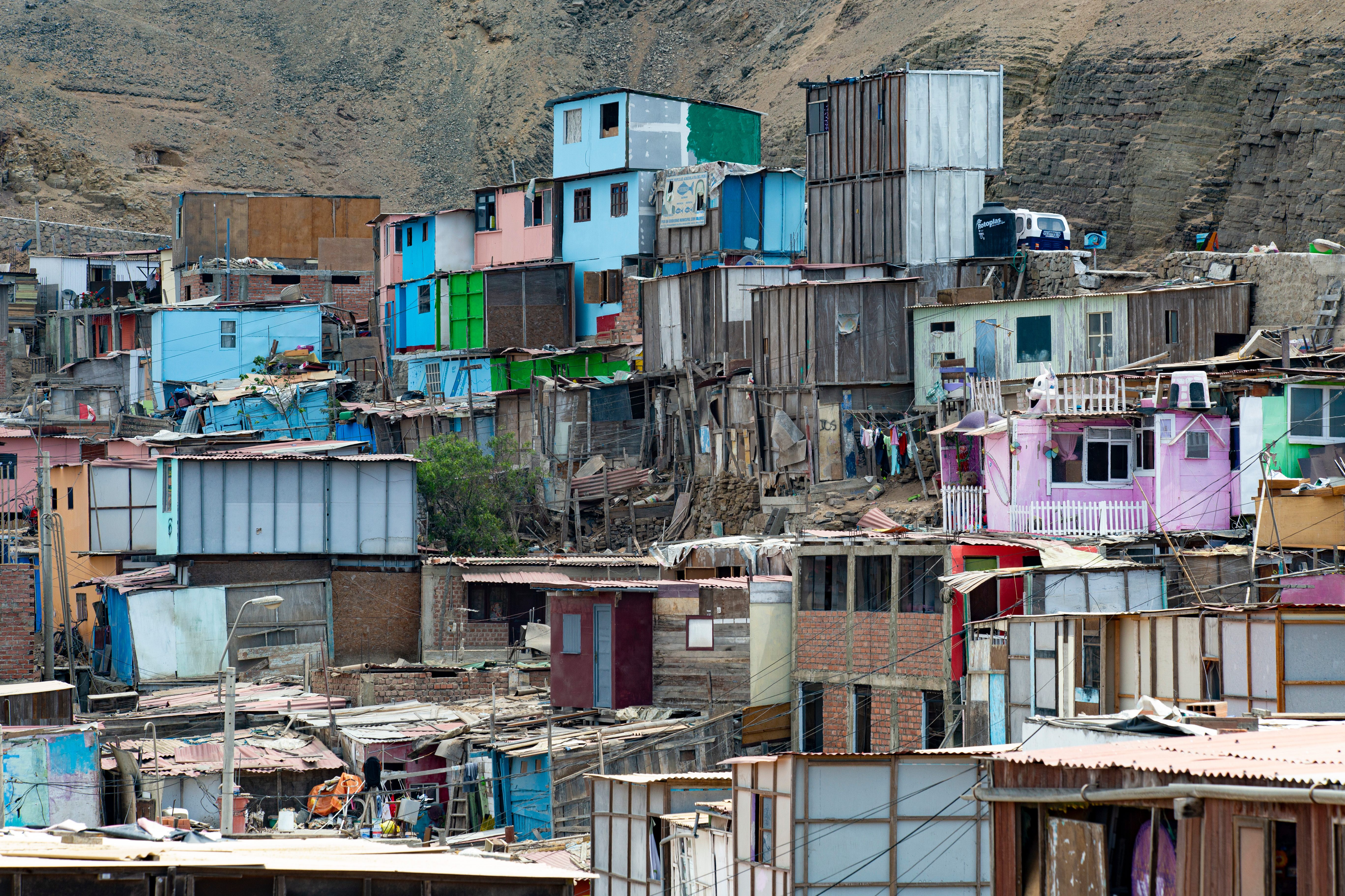 Houses of people living under poverty line in Latin America