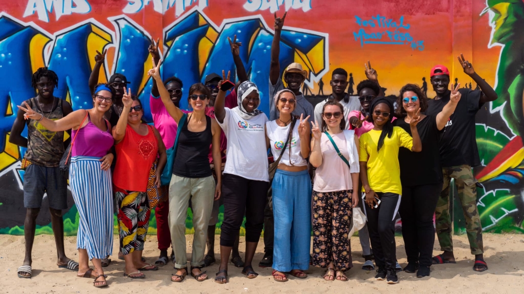 Mindchangers volunteers from Italy at the Mbao Fest in Senegal