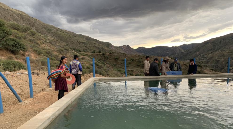 Water bassin for farming, Bolivia