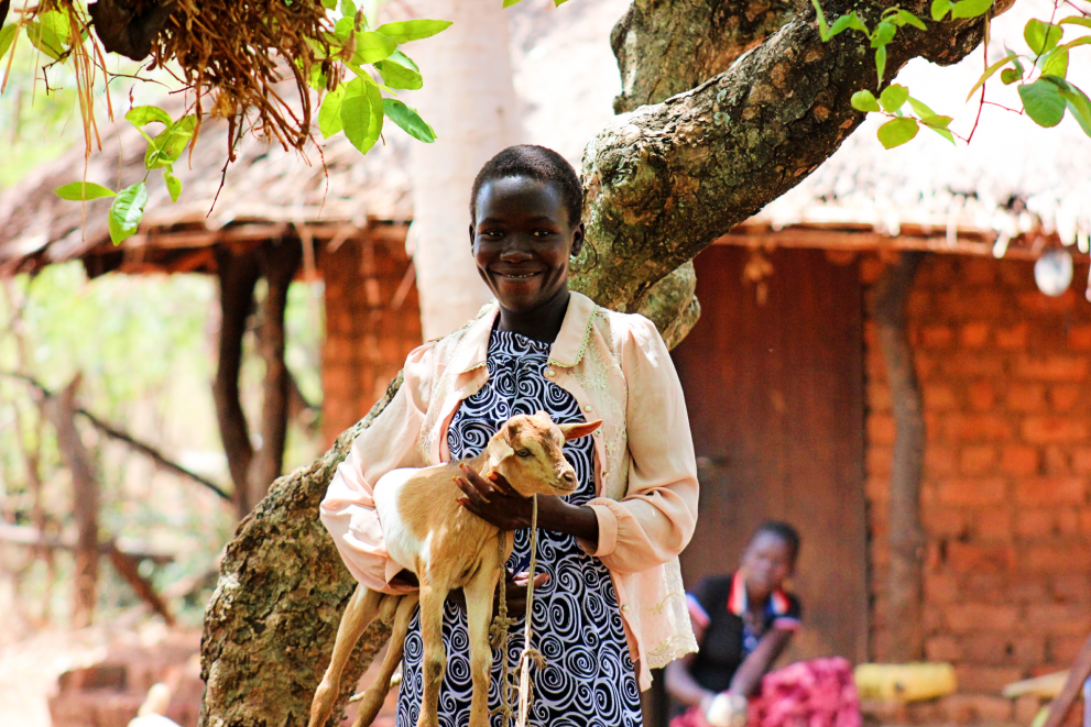 Aniko Paula with one of her goats