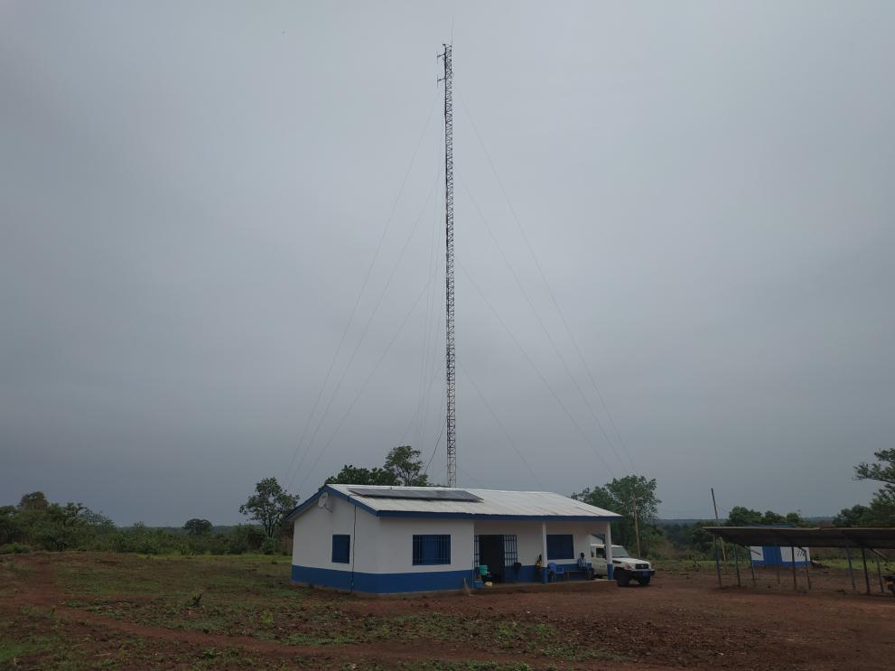 The new building of La Voix de Kémo radio station, in Sibut 
