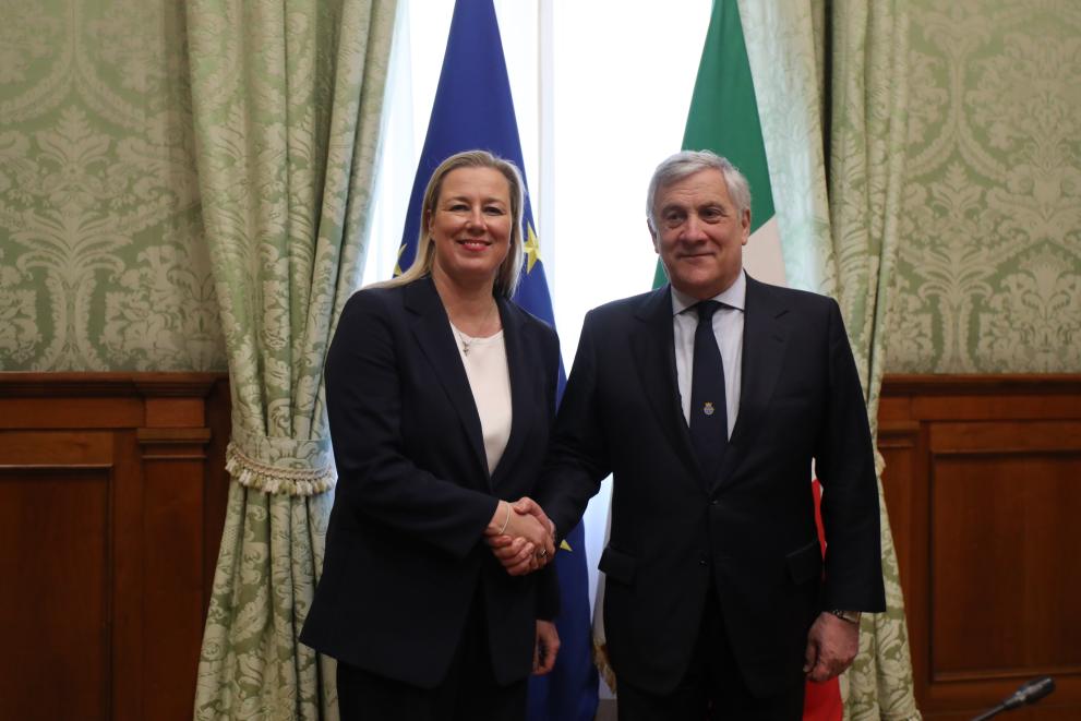 Commissioner Jutta Urpilainen and Deputy Prime Minister Tajani in Rome