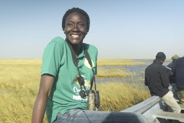 Astou Sané actively participates in counting waterbirds in Senegal's Djoudj National Bird Sanctuary