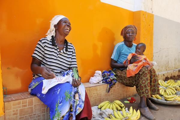 Women market vendors in Uganda